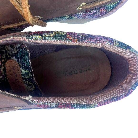 Sperry Women's Size 8.5 M Hadley Floral Tapestry Leather Wedge Bootie Heels EUC - Picture 7 of 9